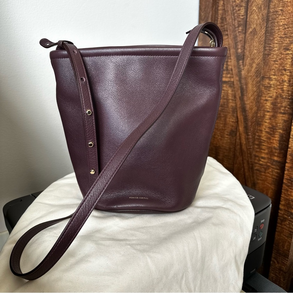 Mansur Gavriel Zip Bucket Bag in Eggplant